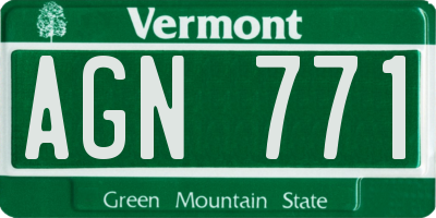 VT license plate AGN771