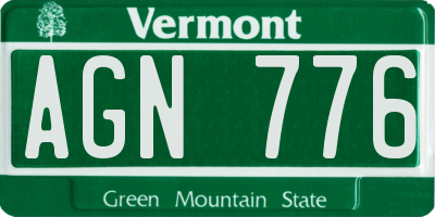 VT license plate AGN776