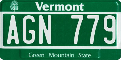 VT license plate AGN779