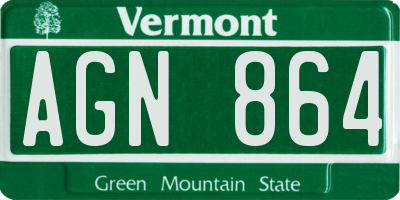 VT license plate AGN864