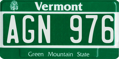 VT license plate AGN976