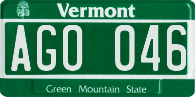 VT license plate AGO046