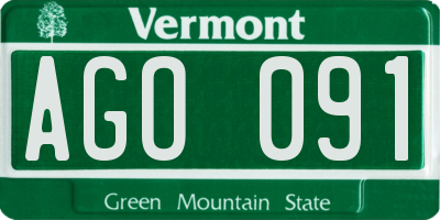 VT license plate AGO091