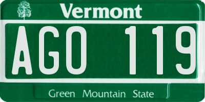 VT license plate AGO119