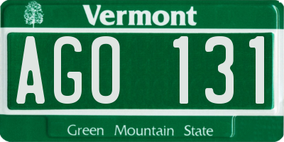 VT license plate AGO131