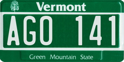 VT license plate AGO141