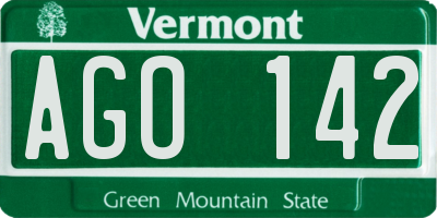 VT license plate AGO142
