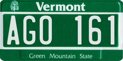 VT license plate AGO161