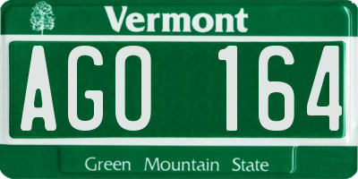 VT license plate AGO164