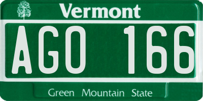 VT license plate AGO166