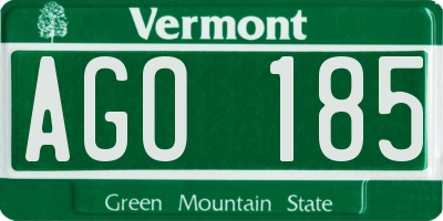 VT license plate AGO185