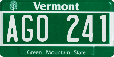 VT license plate AGO241
