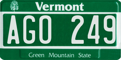 VT license plate AGO249