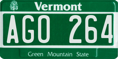 VT license plate AGO264