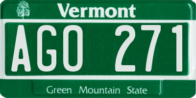 VT license plate AGO271