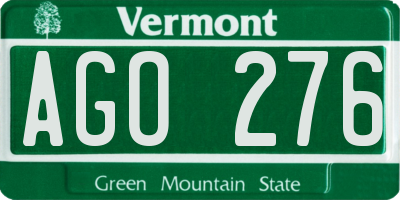 VT license plate AGO276