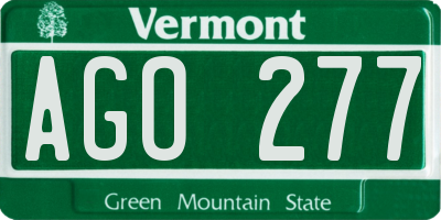 VT license plate AGO277