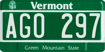 VT license plate AGO297