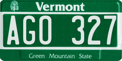 VT license plate AGO327