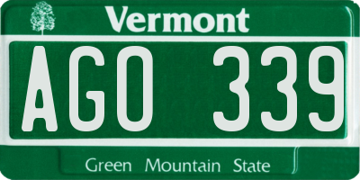 VT license plate AGO339