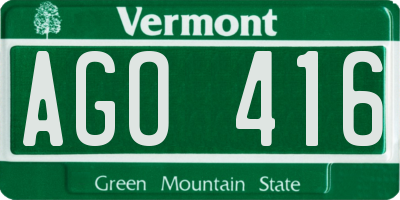 VT license plate AGO416