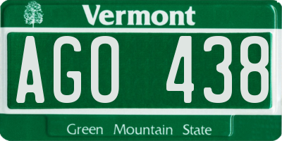 VT license plate AGO438