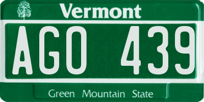 VT license plate AGO439