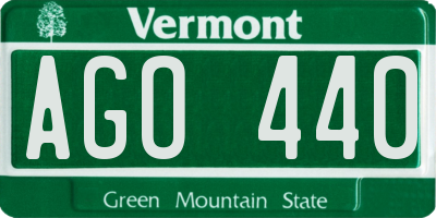 VT license plate AGO440