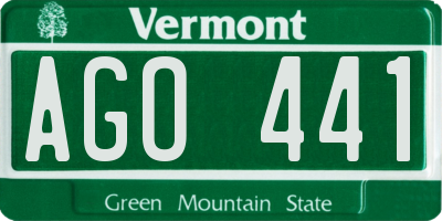 VT license plate AGO441