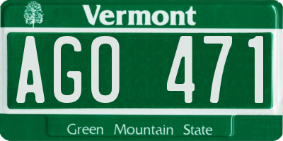 VT license plate AGO471