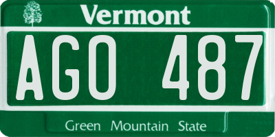 VT license plate AGO487