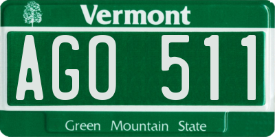 VT license plate AGO511