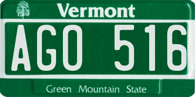 VT license plate AGO516