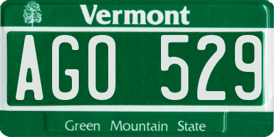 VT license plate AGO529