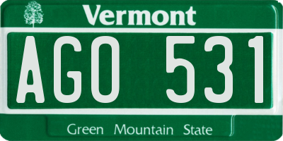 VT license plate AGO531