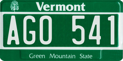 VT license plate AGO541