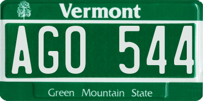 VT license plate AGO544