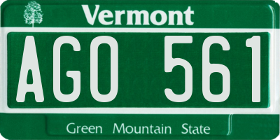 VT license plate AGO561