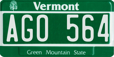 VT license plate AGO564