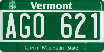 VT license plate AGO621