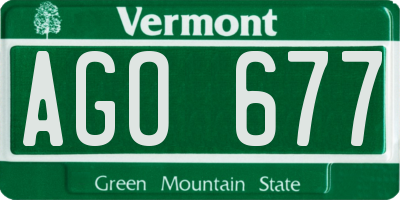 VT license plate AGO677