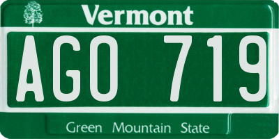 VT license plate AGO719