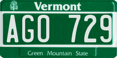 VT license plate AGO729