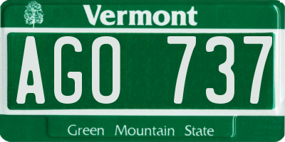 VT license plate AGO737