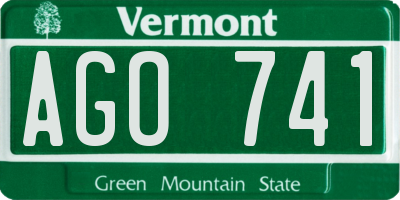 VT license plate AGO741