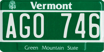VT license plate AGO746
