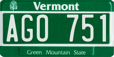VT license plate AGO751