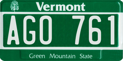 VT license plate AGO761