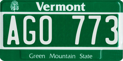 VT license plate AGO773