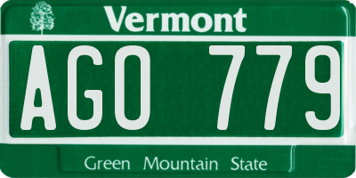 VT license plate AGO779